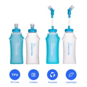 AFISHTOUR 2pcs 500ml TPU Soft Flask Collapsible Sports Water Bottle for Hydration Pack for Running Hiking Cycling Climbing Jogging Marathon