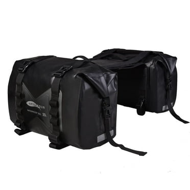 AFISHTOUR Motorcycle Saddlebags, 50L Detachable Waterproof Motorcycle Bag for Harley, Honda, Yamaha (Black, 2 Pack)