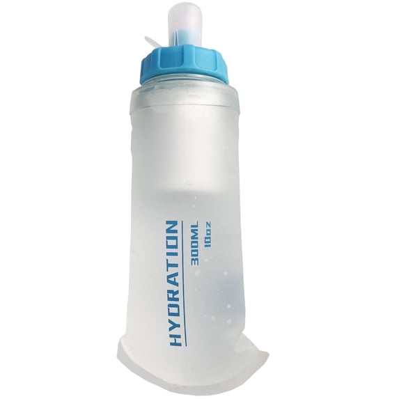 AFISHTOUR Soft Flask with Filter, 300ml BPA-Free Collapsible Soft Water Bottle with Filter for Trail Running, Hiking, Cycling, Fishing, Travel