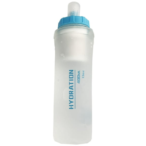 AFISHTOUR Soft Flask With Filter, 400ml BPA-Free Collapsible Soft Water Bottle with Filter for Trail Running, Hiking, Cycling, Fishing, Travel