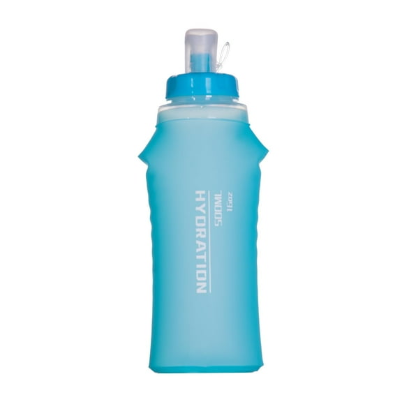 AFISHTOUR Soft Flask with Filter, 500ml BPA-Free Collapsible Soft Water Bottle with Filter for Trail Running, Hiking, Cycling, Fishing, Travel