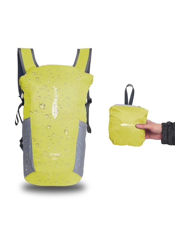 Lightweight Packable Backpack, 15L Waterproof Backpack Travel Hiking Daypack for Men Women (Yellow)