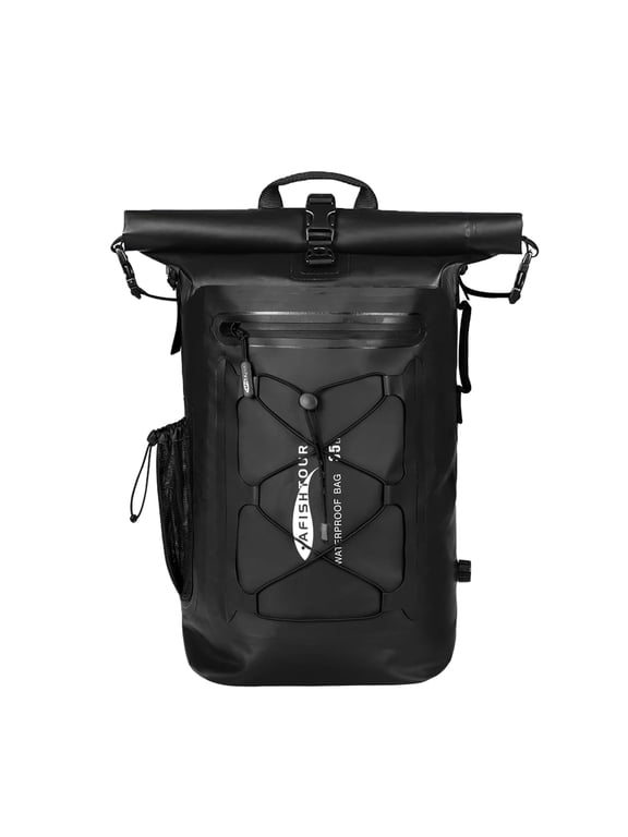 Dry Bag Waterproof Backpack, 35L Roll Top Floating Dry Backpack for Kayaking, Hiking, Camping, Travel (Black)