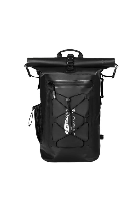 Waterproof Backpack, 35L Roll-Top Floating Dry Bag Backpack for Kayaking, Hiking (Black)