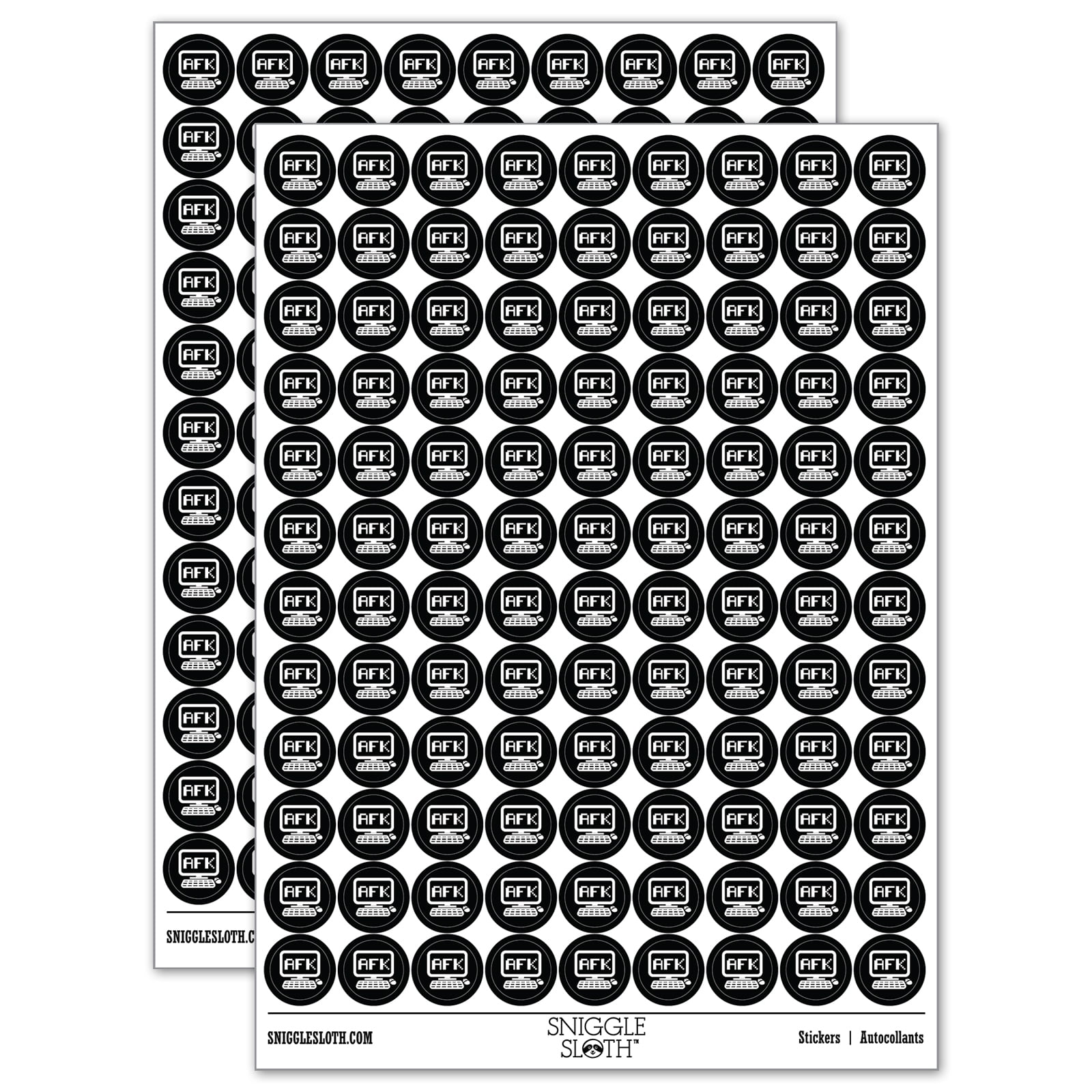 AFK Away From Keyboard Computer Round Sticker Set - Black - Gloss ...
