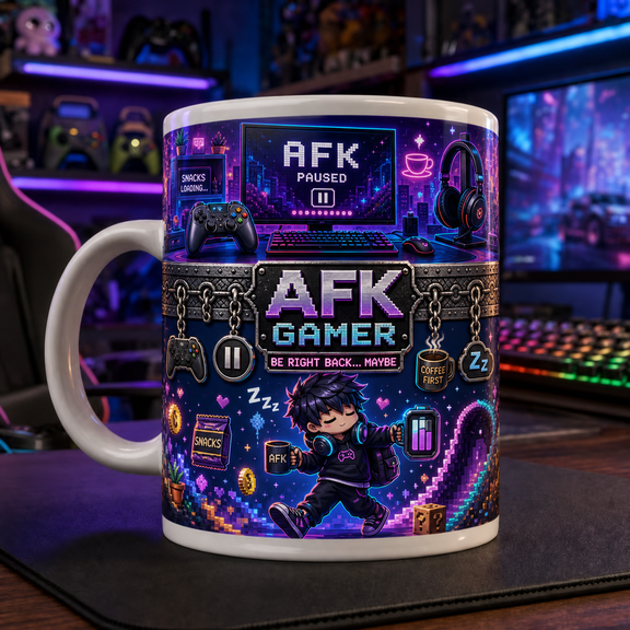 AFK Mug Gamer Humor Coffee Mug for Dad, Father's Day Gift for Gaming Dads