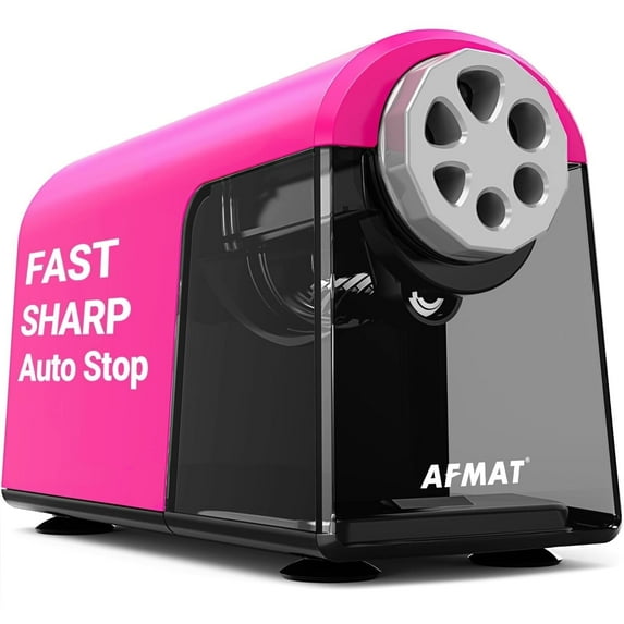AFMAT Heavy Duty Electric Classroom Sharpener, 6 Holes, for 6-11mm Pencils, Auto Stop, Super Fast, Never Eat Pencils, Teacher Must Have, Plug in,Purple