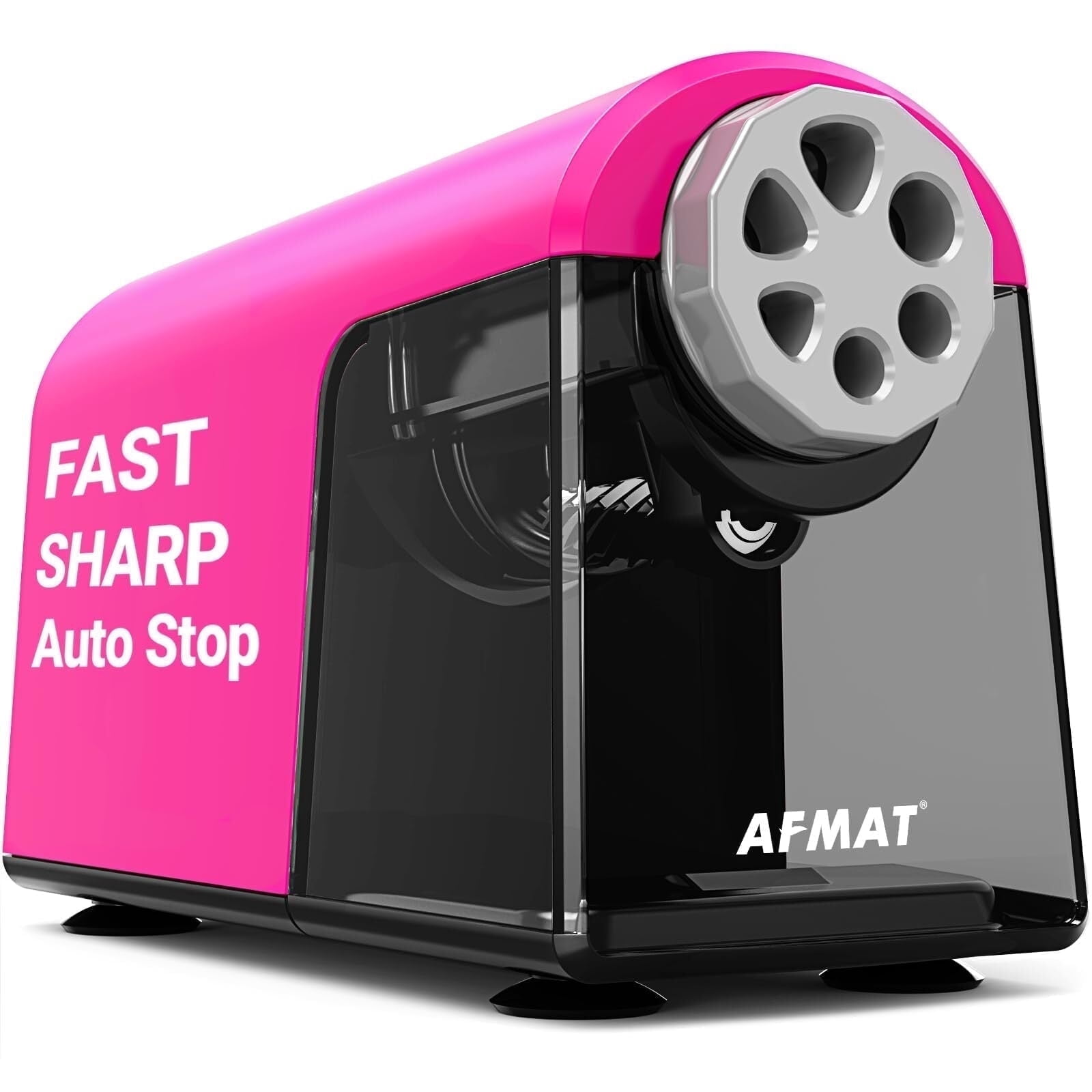 AFMAT Heavy Duty Electric Classroom Sharpener, 6 Holes, for 6-11mm Pencils, Auto Stop, Super Fast, Never Eat Pencils, Teacher Must Have, Plug in,Purple