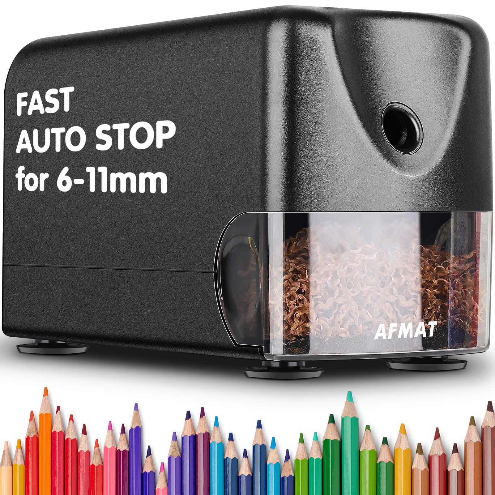 AFMAT Heavy Duty Electric Pencil Sharpener, Auto Stop Classroom Pencil