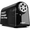 thumbnail image 1 of AFMAT Heavy Duty Electric Pencil Sharpener for Classroom,6 Holes, Electric Pencil Sharpeners for Home, Pencil Sharpener Plug in for 6-11mm Pencils,Auto Stop, Super Fast,Never Eat Pencils, New,Black, 1 of 8