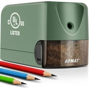 AFMAT Heavy Duty Electric Pencil Sharpener, UL Listed Plug-in Pencil Sharpener for 6.5-8mm No.2/Colored, with Upgraded Helical Blade Sharpen 10000 Times,New,4.06"H