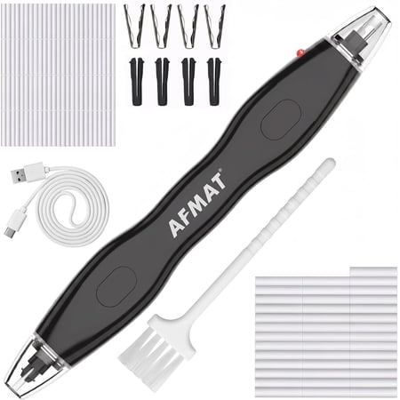 AFMAT Rechargeable Electric Eraser for Artists with 140 Refills, Dual Motor Electric Pencil Eraser Kit for Drawing, Sketching, Drafting & Detail Art Supplies
