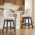 thumbnail image 1 of AFO 26" Upholstered Swivel Counter Height Bar Stools Set of 2, Modern Fabric Bar Chairs with Solid Wood Frame, Suitable for 35"-39" Table, For Kitchen Island Dining Room Pub Restaurant, Beige, 1 of 12
