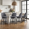 thumbnail image 1 of AFO 26" Upholstered Swivel Counter Height Bar Stools Set of 4, Modern Fabric Bar Chairs with Solid Wood Frame, Suitable for 35"-39" Table, For Kitchen Island Dining Room Pub Restaurant, Dark Gray, 1 of 12