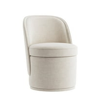 AFO 360° Swivel Accent Chair,Modern Upholstered Barrel Chair with Hidden Storage for Living Room Bedroom,Beige