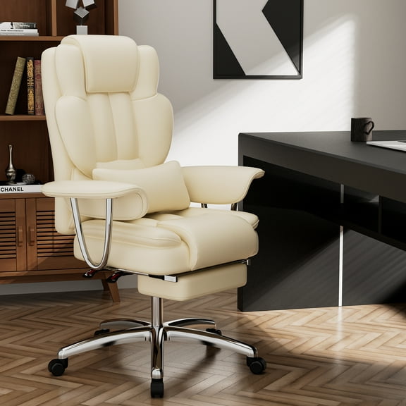 AFO Big and Tall Executive Office Chair with Footrest, Leather Computer Chair, Ergonomic Reclining Chair High Back , Large Home Office Chair