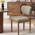 thumbnail image 1 of AFO Dining Chairs Set of 2 with Chenille Backrest and Wood Legs, Modern Mid-Century Upholstered Dining Chairs for Kitchen and Dining Room, Camel, 1 of 10
