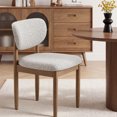 thumbnail image 1 of AFO Dining Chairs Set of 2 with Chenille Backrest and Wood Legs, Modern Mid-Century Upholstered Dining Chairs for Kitchen and Dining Room, Light Gray, 1 of 10
