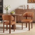 thumbnail image 1 of AFO Modern Adult Faux Leather Solid Print Dining Side Chairs, Brown (Set of 2), 1 of 9