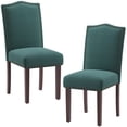 thumbnail image 1 of AFO Dining Chairs Set of 2, Upholstered Parsons Kitchen Chairs with Nailhead Trim and Wood Legs, Green, 1 of 6