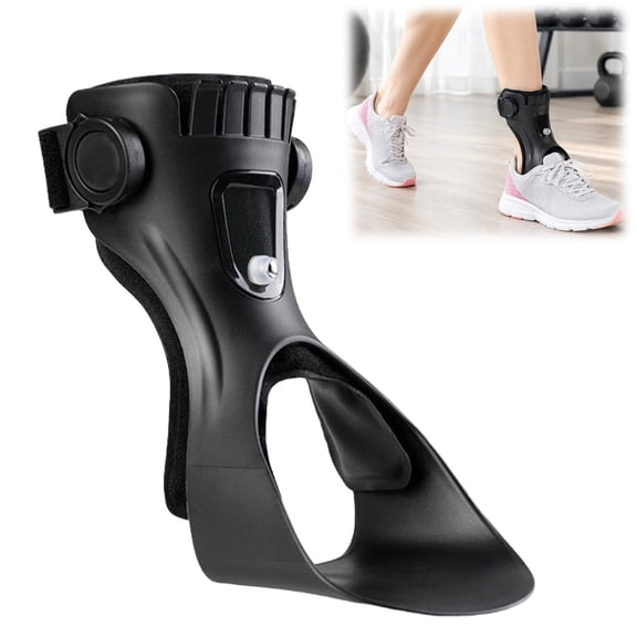 AFO Drop Foot Orthosis Brace Inflatable Airbag Adjustable Ankle Support Stabilizer For Walking Black S-XL.(Right foot X-Large)