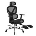 thumbnail image 1 of AFO Ergonomic Office Chair with Retractable Footrest, High Back Mesh Computer Desk Chair with Adjustable Lumbar Support Headrest 3D Armrests, Black, 1 of 9