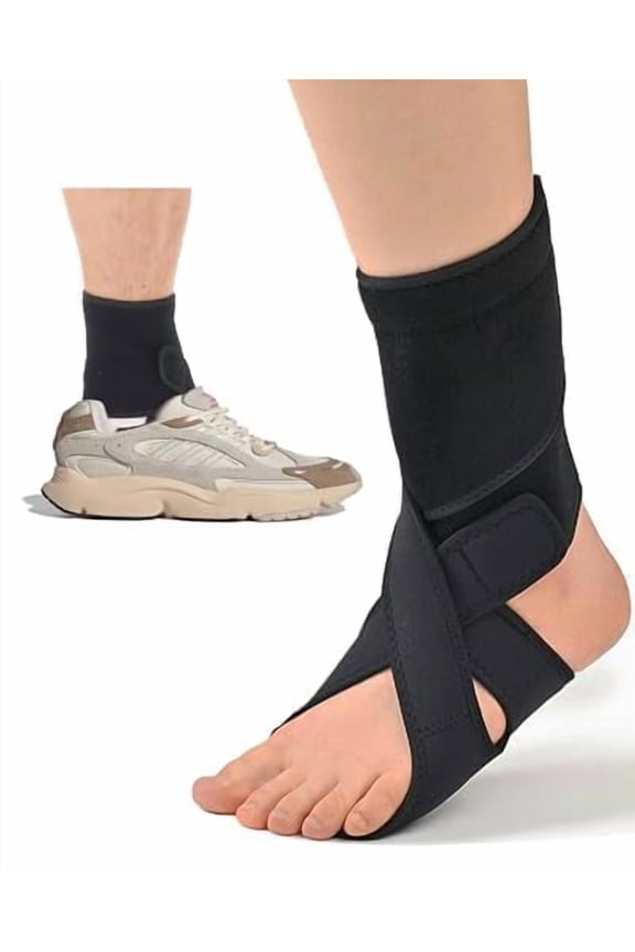 AFO Foot Drop Brace for Walking with Shoes, Drop Foot Brace Soft Night Splint for for Sleeping, Adjustable Foot Support (Left)