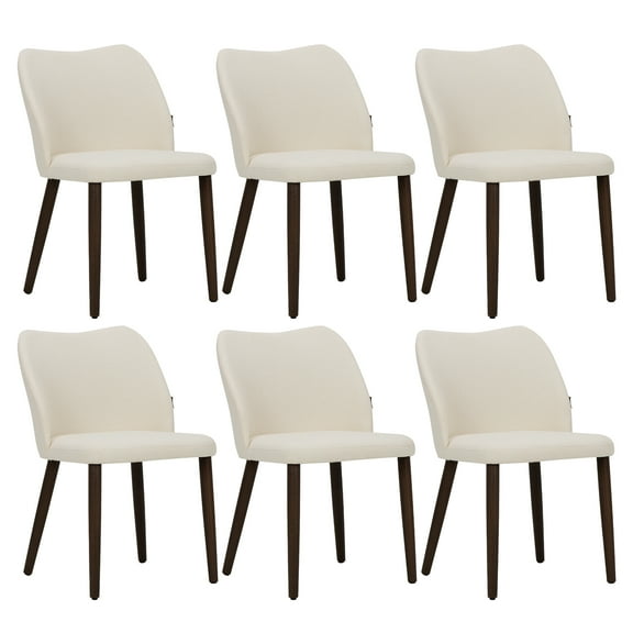 AFO Mid Century Modern Dining Chairs Set of 2, Upholstered Parson Fabric Side Chairs with Rubberwood Legs, Beige