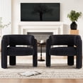 thumbnail image 1 of AFO Modern Barrel Accent Chair Set of 2, Reading Armchair with 3-Leg Base, 7.5" Thick Cushion Club Chair for Living Room Bedroom, Black, 1 of 8