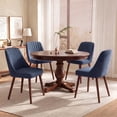 thumbnail image 1 of AFO Dining Chair Set of 4 with Solid Wood Legs, Modern Tufted Back Dining Room Chairs for Kitchen and Cafe, Blue, 1 of 8