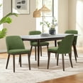 thumbnail image 1 of AFO Modern Dining Chairs Set of 4, Fabric Side Dining Room Chairs with Wood Legs for Kitchen Dining Room Restaurant , Green, 1 of 8