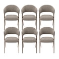 thumbnail image 1 of AFO Modern Upholstered Dining Chairs Set of 6, Kitchen Arm Chairs with Curved Backrest and Metal Legs, Wide Seat for Dining Room, Taupe, 1 of 7