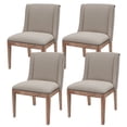 thumbnail image 1 of Modern Wingback Dining Chair Set of 4, Upholstered Side Chairs with Nailhead Accent and Solid Wood Base, Beige, 1 of 6