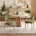 thumbnail image 1 of AFO Set of 4 Dining Chairs, Chenille Upholstered Kitchen Side Chairs with Wood Legs and Backrest for Modern Mid-Century Dining Room and Restaurant, Green, 1 of 14