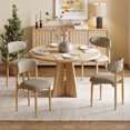 thumbnail image 1 of AFO Set of 4 Dining Chairs, Chenille Upholstered Kitchen Side Chairs with Wood Legs and Backrest for Modern Mid-Century Dining Room and Restaurant, Taupe, 1 of 14