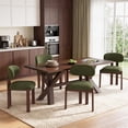 thumbnail image 1 of AFO Upholstered Dining Chairs Set of 4, Solid Wood Dining Room Chairs with Ergonomic Padded Backrest, Modern Chenille Side Chair for Kitchen, Dining Room & Café, Green, 1 of 11