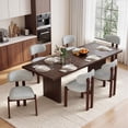thumbnail image 1 of AFO Upholstered Dining Chairs Set of 6, Solid Wood Dining Room Chairs with Ergonomic Padded Backrest, Modern Chenille Side Chair for Kitchen, Dining Room & Café, Light Gray, 1 of 10