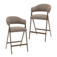 thumbnail image 1 of AFO Upholstered Bar Stools Set of 2, 26.5" Counter Height Chairs with Curved Backrest and Metal Legs for Kitchen Island Dining Room, Taupe, 1 of 7