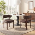 thumbnail image 1 of AFO Upholstered Dining Chair Set of 2, Faux Leather Seat with Solid Wood Legs Ergonomic Curved Back Kitchen Modern Chairs for Dining Room Living Room Cafe Espresso Brown, 1 of 8