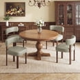 thumbnail image 1 of AFO Upholstered Dining Chair Set of 4, Faux Leather Kitchen Side Chairs with Wood Legs Ergonomic Curved Back for Dining Room and Cafe, Greige, 1 of 12
