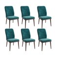 thumbnail image 1 of AFO Upholstered Dining Chairs Set of 6, Modern Fabric Kitchen Side Chairs with Solid Wood Legs,for Home, Restaurant or Cafe, Green, 1 of 6