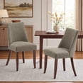 thumbnail image 1 of AFO Upholstered Dining Chairs Set of 2 with Solid Wood Legs & Padded Seat, Wood Mid Century Side Chairs for Kitchen Desk, Dining Room and Restaurant, Brown, 1 of 14