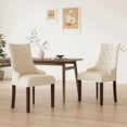 thumbnail image 1 of AFO Wing Back Dining Chairs Set of 2, Button Tufted Fabric Kitchen Chairs with Solid Rubberwood Legs, Upholstered High Back Side Chair, Beige, 1 of 8
