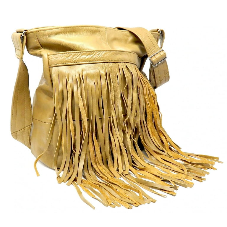 Leather Boho Handbag - Leather Bag with Fringe