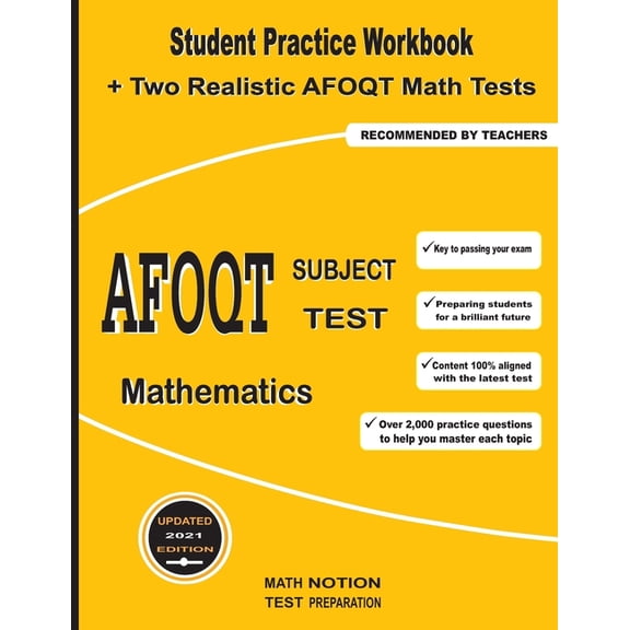 AFOQT Subject Test Mathematics: Student Practice Workbook + Two Realistic AFOQT Math Tests (Paperback) by Michael Smith