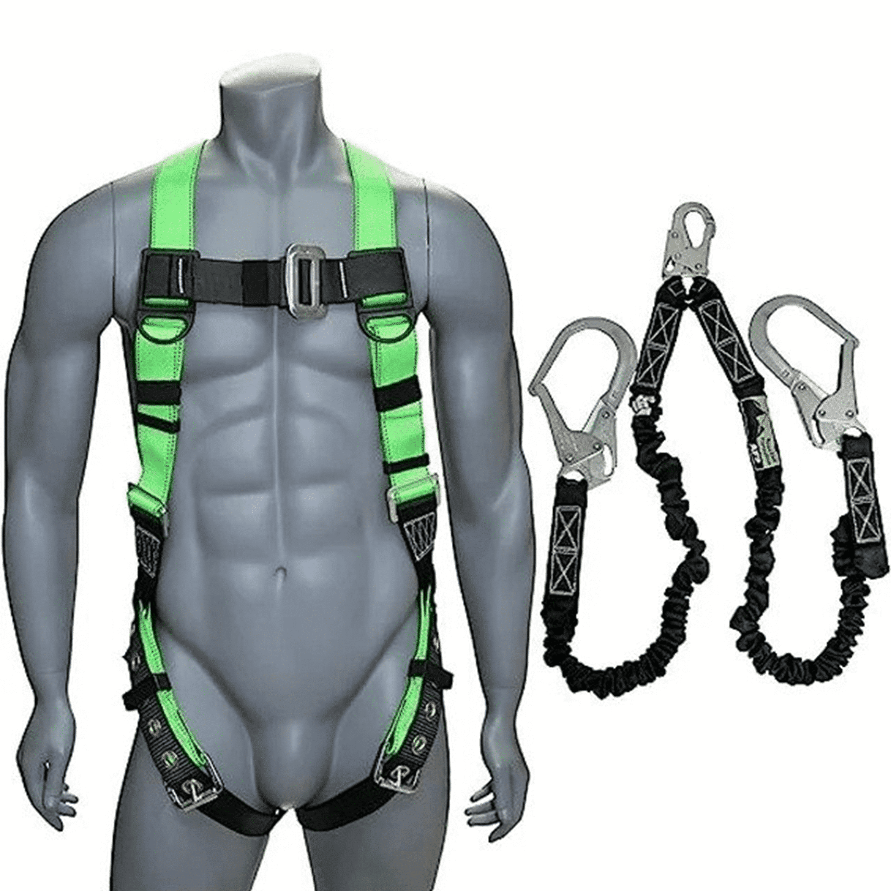 AFP Full-Body Fall Protection Safety Harness w/ Dorsal D-Ring - Green ...