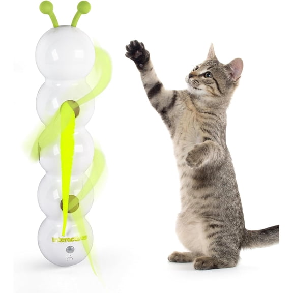 AFP Interactive , Automatic Furry Tail Teaser with Motion Sensor, Electric , USB Rechargeable, Self Play Indoor Cats, Suction Cup Play, 1