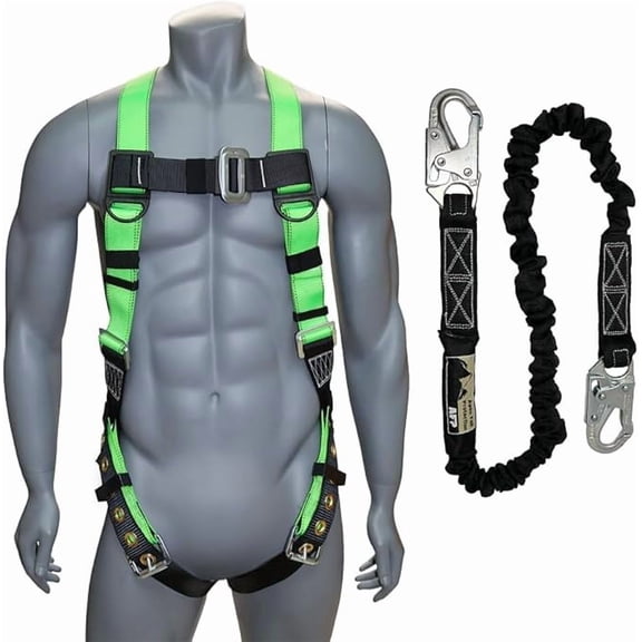 AFP Universal Full-Body Fall Protection Safety Harness w/ D-Ring Tongue Buckle Legs Harness