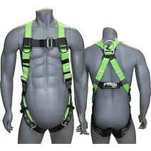 AFP Universal Full-Body Fall Protection Safety Harness with D-Ring and Tongue Buckle Legs - 1 Pack