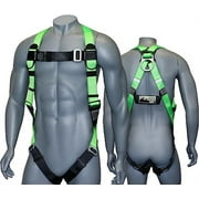 AFP Universal Full-Body Fall Protection Safety Harness with Dorsal D-Ring and Mating Buckle Green